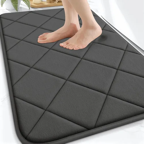 Miniatura 167 de OLANLY Tapete de baño de espuma viscoelástica de 24 x 16 pulgadas, ultra suave y absorbente, lavable a máquina, cómodo tapete de baño para suelo