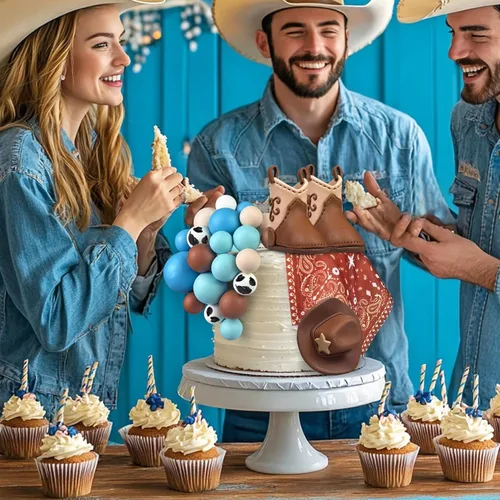 Miniatura 2 de 31 piezas de decoraciones de pastel de vaquero, sombrero de vaquero y bota, decoración de pastel de vaquero occidental, vaquera, cumpleaños, baby