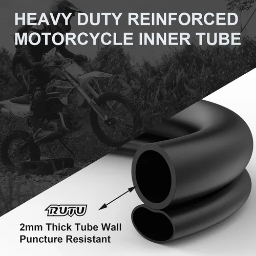 Miniatura 2 de RUTU 70/100-19 2.25/2.50-19 - Tubo interior de motocross, tubos resistentes de 0.079 pulgadas de grosor reforzado para motocross de 19 pulgadas