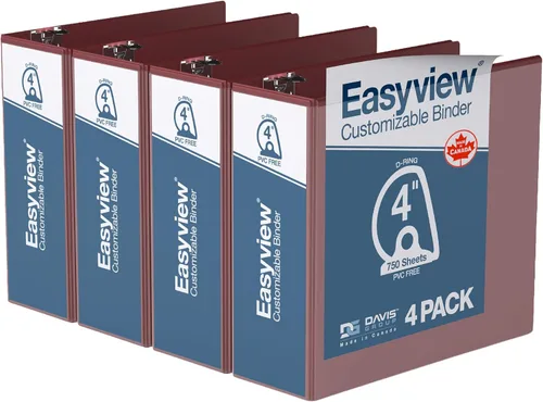 Miniatura 29 de Easyview - Carpetas prémium de 3 anillas con cubiertas transparentes y anillos en D, carpetas para escuela u oficina, 5 pulgadas, paquete de 4