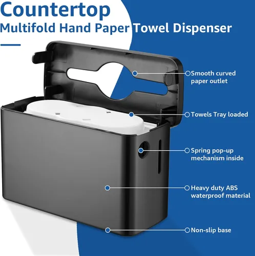 Miniatura 5 de Dispensador de toallas de papel, soporte triple para toallas de papel, dispensador de toallas de mano, dispensador de toallas de papel comercial