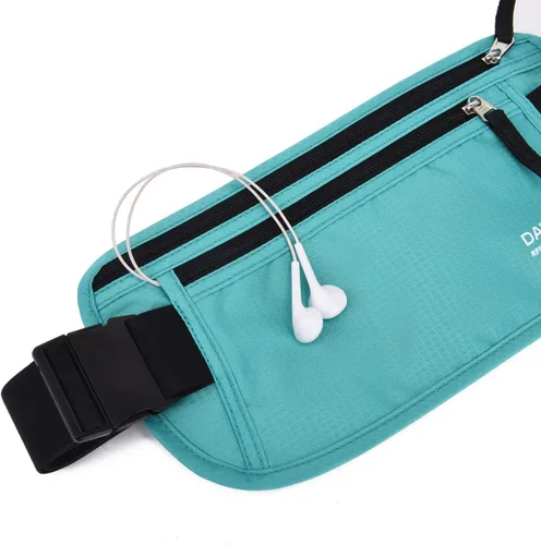 Miniatura 59 de DAITET Cinturón de dinero, soporte para pasaporte, cartera de viaje oculta segura con bloqueo RFID, riñonera encubierta (negro), Negro, Rfid