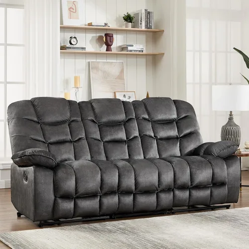 Miniatura 18 de HAOMARKETS Silla reclinable eléctrica con masaje y calor, sillas reclinables eléctricas de 41 pulgadas de ancho con puerto USB, sofá reclinable