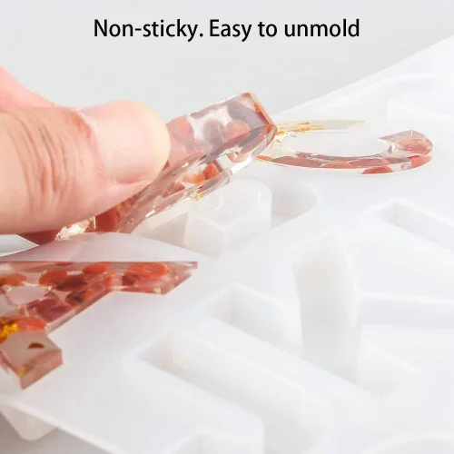 Miniatura 4 de Tomorotec Moldes de letras pequeñas para resina, llavero de números de alfabeto de silicona Interior suave y no pegajoso para un fácil desmolde