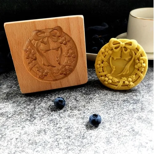 Miniatura 33 de Sello para galletas de búho 2 de madera - Molde tallado y prensa para pan de jengibre y galletas DIY (owl 2)