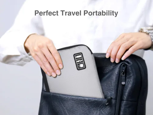 Miniatura 7 de Luxtude Organizador de Cables de Viaje, Bolsa Organizadora de Cables Plana, Organizador de Electrónica Portátil, Artículos Esenciales de Viaje