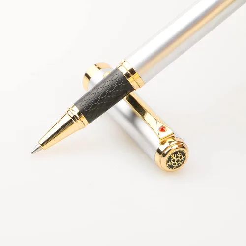 Miniatura 2 de Impresionante bolígrafo de lujo con borde dorado de 24 quilates, punta suiza con recambios de tinta negra, regalo perfecto para hombres y mujeres