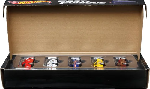 Miniatura 6 de Hot Wheels Coches de juguete, paquete premium de Fast and Furious Premium, juego de 5 coches de juguete de metal fundido a escala 1:64 en caja