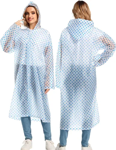 Miniatura 141 de 2 abrigos de lluvia de Borogo para adultos, chaquetas de lluvia reutilizables para hombres y mujeres