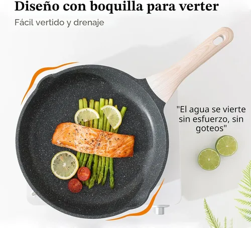 Miniatura 3 de Kordisen Sartén antiadherente, sartén grande de 12.5 pulgadas, sartén de granito, saludable y no tóxica, compatible con inducción, libre de PFOA