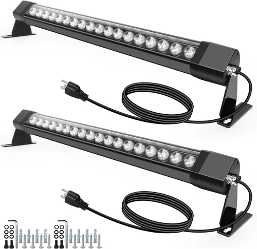 HNRLOY Paquete de 2 luces de pared para exteriores, 36 W, 5000 K, luz diurna, luz blanca, arandela de pared, barra de luz LED lineal de 2 pies y 120