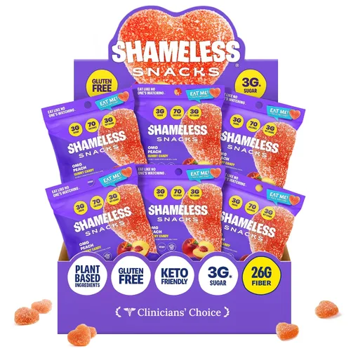 Miniatura 15 de Shameless Snacks – Snacks saludables bajos en calorías, gomitas keto bajas en carbohidratos (caramelos sin gluten) – Paquete de 6 Green Apple Blast