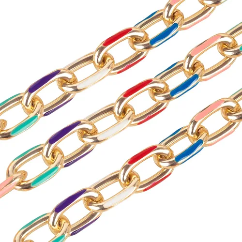 Miniatura 8 de YOUBEIYEE Cadena chapada en oro de 16.4 pies para hacer joyas, collar de cadena de aluminio para mujeres y hombres, pulsera de bricolaje para Labio