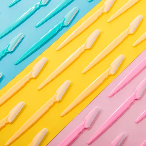 Miniatura 7 de Boao 60 piezas de afeitadora de cejas, herramienta de dermaplaning para mujeres y hombres, microcuchillas moldeadoras con cubierta de precisión