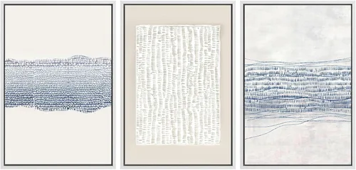 Miniatura 248 de SIGNWIN Lienzo enmarcado para pared, arte con pinceladas de flujo neutro en tonos beige abstractos, ilustraciones, arte moderno, decorativo