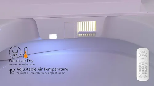 Miniatura 5 de EUROTO Inodoro de bidé inteligente, 1.28 GPF doble descarga, apertura y cierre automático, descarga automática, sensor de pie, asiento