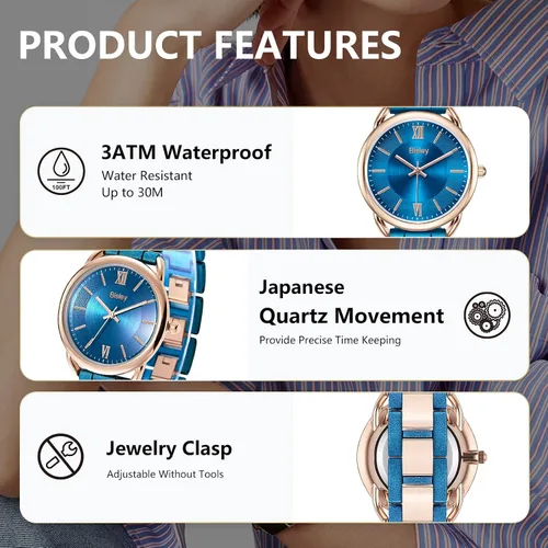 Miniatura 4 de Reloj de pulsera de metal para mujer