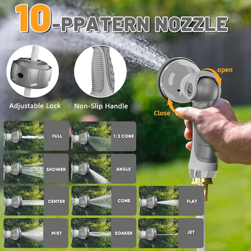 Miniatura 4 de SILVEL Carrete de manguera de jardín retráctil automático en estaca de metal, 1/2 pulgada x 90 pies montado en el suelo al aire libre, resistente a