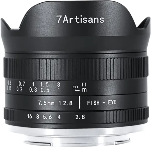 7artisans 7.5mm f2.8 Mark II Lente Fisheye de Enfoque Manual Fija Gran Angular para Cámara Sin Espejo Sony E-Mount A6300 A6400 A6500 NEX-3 NEX-3N