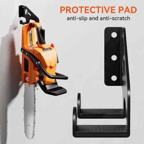 Miniatura 2 de XZHXFX Soporte de pared para motosierra, soporte de motosierra resistente para organización de garaje, organizador de cobertizo de almacenamiento