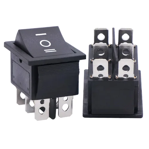 Miniatura 18 de Twidec Interruptor basculante de 3 pines 3 posiciones ON/OFF/ON AC 6A/125V 10A/250V SPDT Coche Barco Negro Interruptor basculante palanca KCD1-5-103