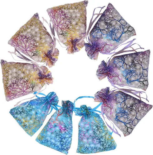 Stratalife Bolsas de organza de 4 x 6 pulgadas, pequeñas bolsas de joyería con cordón, bolsas de regalo para regalos de boda, dulces, 100 unidades