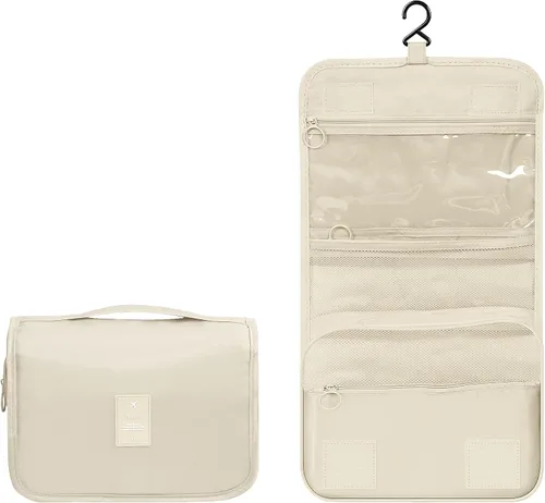Luxtude Neceser colgante para mujer con gancho para colgar, bolsa de artículos de tocador de viaje resistente al agua, bolsa organizadora de viaje