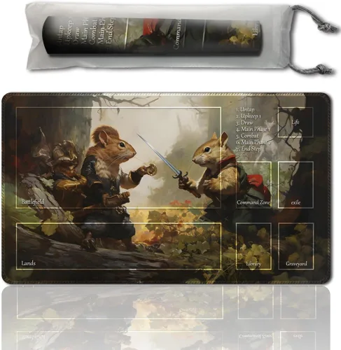 Miniatura 17 de MTG - Tapete de juego de operaciones auxiliares para MTG TCG, tapete de juego de 24 x 14 pulgadas, tapete de juego entintado con bolsa