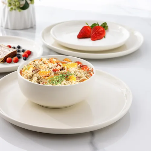 Miniatura 4 de AmorArc - Juego de platos de cena de 6 unidades, platos grandes de cerámica de 10.5 pulgadas para cocina, juego de platos de porcelana para cena