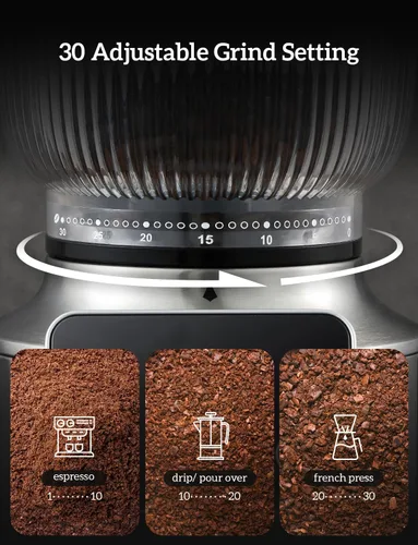 Miniatura 8 de Molinillo de café con rebabas Neretva, 2 en 1 Profesional Molinillo de Espresso de Acero Inoxidable Conjunto 51~58mm Portafiltro Molinillo de Granos
