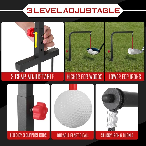 Miniatura 3 de Entrenador de Swing de Golf - Ayuda de Entrenamiento de Swing de Golf de Hierro Duradera - Accesorios de Golf para Niños y Jóvenes con Bola