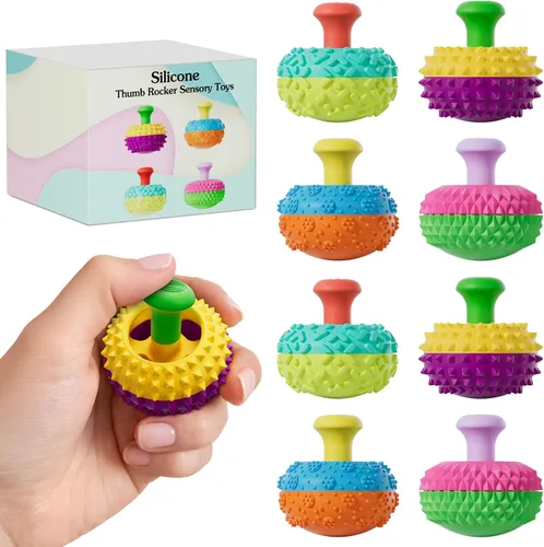 Miniatura 8 de Juguetes sensoriales de silicona para niños y adultos, 4 juguetes sensoriales para aliviar el estrés para autismo, TDAH, ansiedad, artilugios
