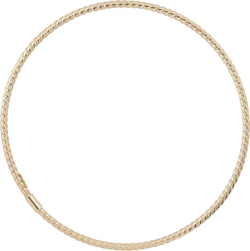 Miniatura 2 de Kooljewelry - Pulsera de oro de 14 quilates, 0.079in, diseño de torcedura pulida, color amarillo, blanco o oro rosa