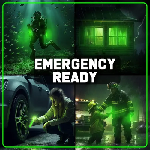Miniatura 6 de PartySticks - Barras de luz verdes de emergencia (15,24 cm, 25 unidades) de grado militar con duración de 12 horas, barras tácticas de luz a granel