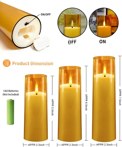 Miniatura 4 de kakoya Velas parpadeantes sin llama que funcionan con pilas con control remoto y temporizador de 2/4/6/8 horas, velas LED de acrílico, paquete de 9