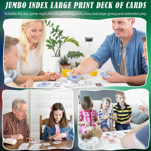 Miniatura 6 de Zubebe Juego de 12 cartas de juego con 12 colores de baraja de cartas a granel índice jumbo en tamaño de póquer barajas de póquer estándar