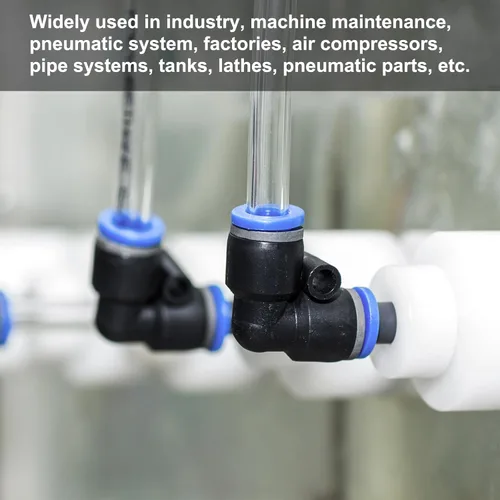 Miniatura 2 de M METERXITY Paquete de 2 codos neumáticos de aire – Empuje de 90 grados para conectar accesorios de aire de conexión rápida, aplicar a la conexión