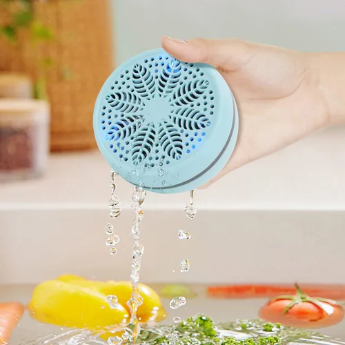 Miniatura 2 de Lavadora de frutas y verduras, dispositivo limpiador de verduras portátil con 3 engranajes de limpieza purificador de lavadora de frutas para Azul