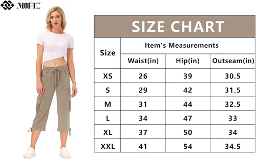 Miniatura 7 de MoFiz Pantalones cargo capri de senderismo para mujer, ligeros, de secado rápido, atléticos, viajes, casuales, holgados, cómodos, bonitos bolsillos