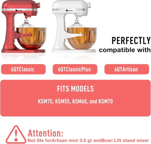 Miniatura 5 de Tazón de mezclador de acero inoxidable de 6QT para mezcladores de pie Kitchenaid, tazón de mezcla de Kitchen Aid para mezclador de elevación de 6QT