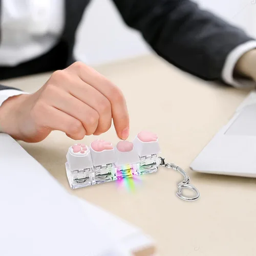 Miniatura 4 de Juguetes para hacer clic en el teclado para adultos con luz LED, llavero, juguetes sensoriales divertidos para la descompresión de ansiedad
