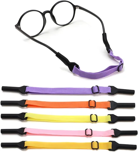 Miniatura 10 de Correa ajustable para lentes para niños, 5 correas sin cola, correa de soporte para lentes para niños y niñas Rosa