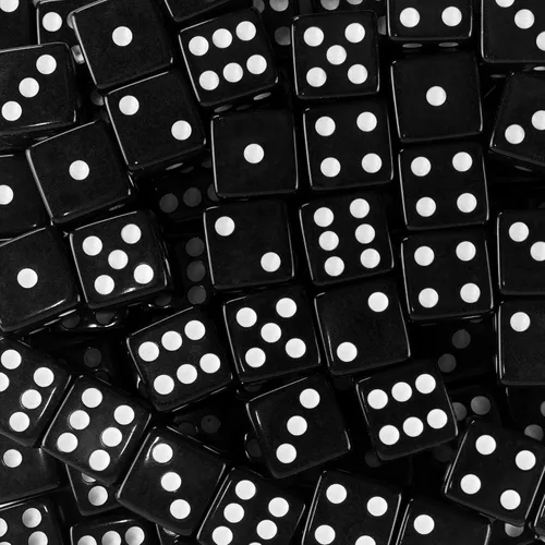 Miniatura 4 de Super Z Outlet Dados negros estándar de 0.630 in con puntos blancos para juegos de mesa, actividad, recuerdos de fiesta, regalos de juguete