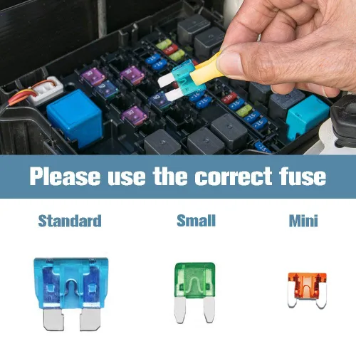 Miniatura 4 de Kit surtido de 282 fusibles para automóviles, fusibles tipo cuchilla para automoción, fusibles estándar, mini y mini de perfil bajo