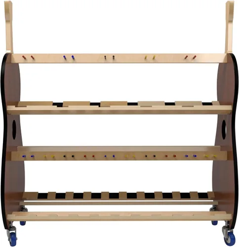 Miniatura 4 de Carrito de almacenamiento de ukelele móvil para escuelas - The Band Room Estante de aula para 18 o 30 instrumentos Fabricado en Estados Unidos