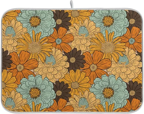 Miniatura 34 de Tapete de secado de platos súper absorbente, tapete de microfibra de secado rápido, 16 x 18 pulgadas, almohadilla de secado de platos de cocina
