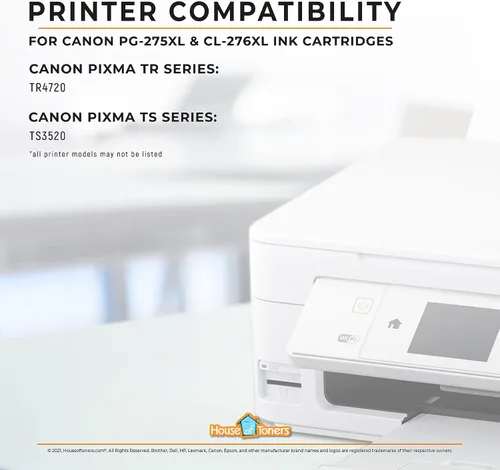 Miniatura 7 de Houseoftoners Repuesto remanufacturado para cartucho de tinta negra PG-275XL – Tinta de impresora de alto rendimiento para Canon PIXMA TS3500