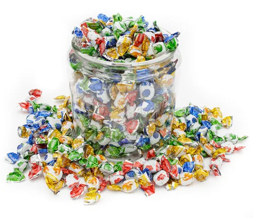 Miniatura 4 de Mini caramelo duro relleno de fruta, 1 libra, bolsa a granel, centro líquido y carcasa dura, envueltos individualmente (270 piezas)