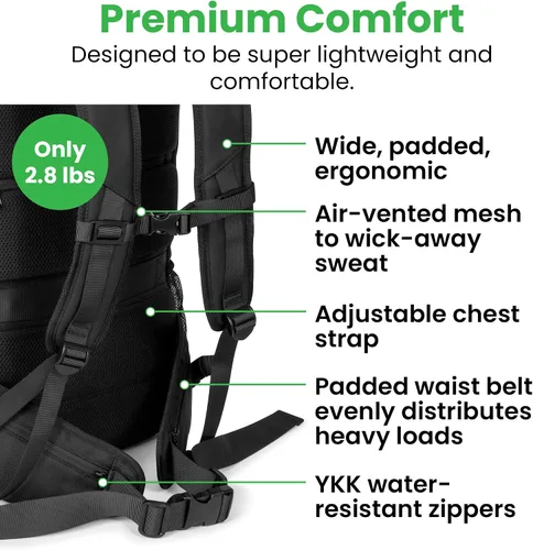 Miniatura 13 de COR Surf Mochila de viaje de mano Island Hopper 2.0 Mochila ultraligera aprobada para artículos personales 28L Negro Edición impermeable