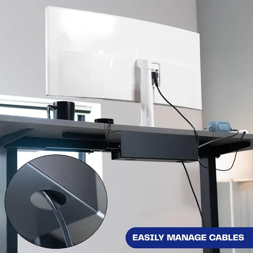Miniatura 5 de VIVO - Bandeja de gestión de cables para debajo del escritorio de 17 pulgadas, soporte para extensión de alimentación, organizador de cables